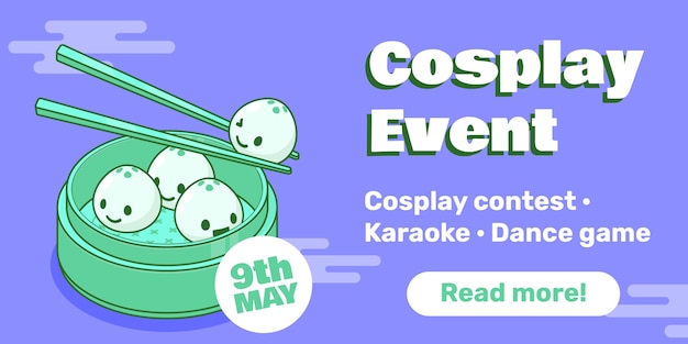 Free Vector cosplay rectangle banner template design