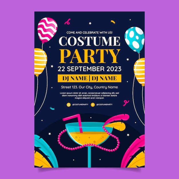 Free vector costume party template design