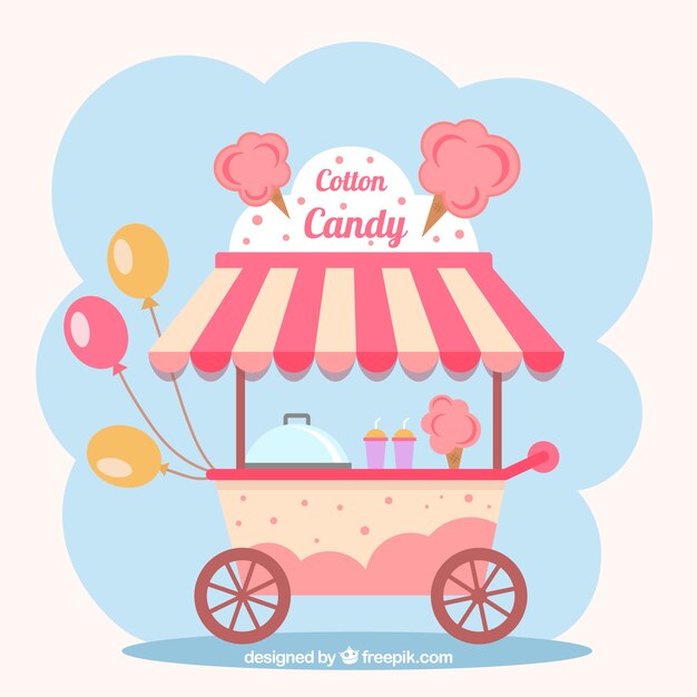 Cotton candy cart background