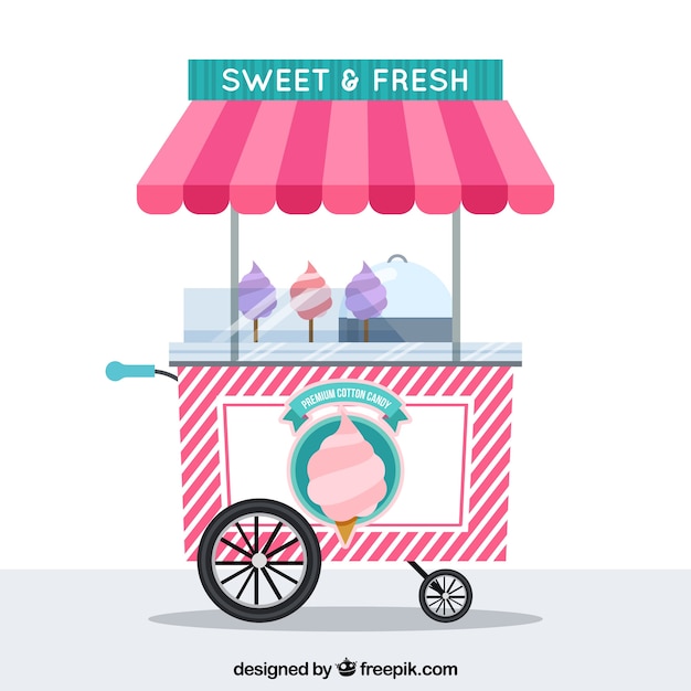 Free Vector cotton candy cart backround