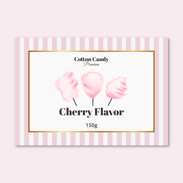 Cotton candy label design template