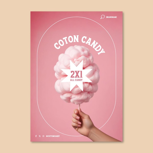 Free Vector cotton candy poster design template