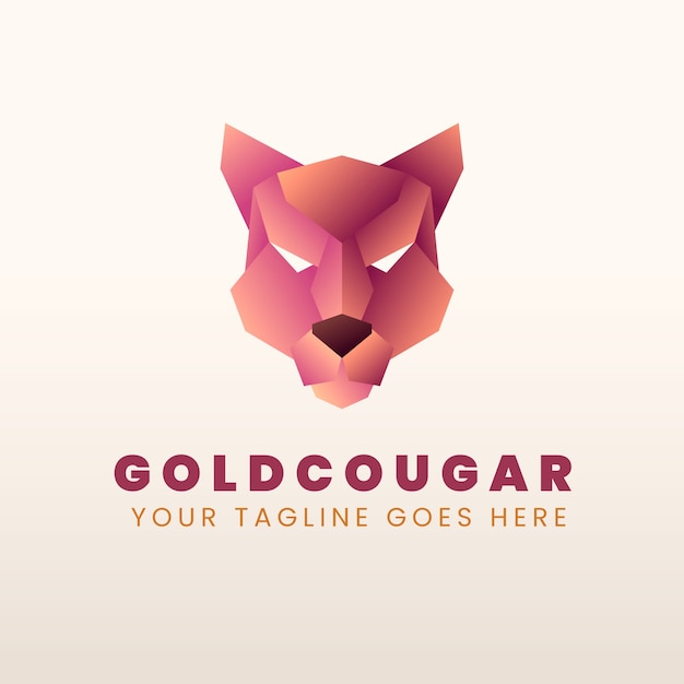 Free Vector cougar branding logo template