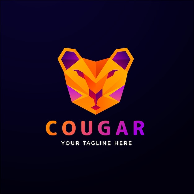 Free Vector cougar branding logo template