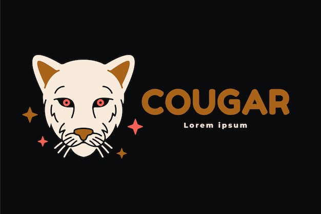 Free Vector cougar branding logo template