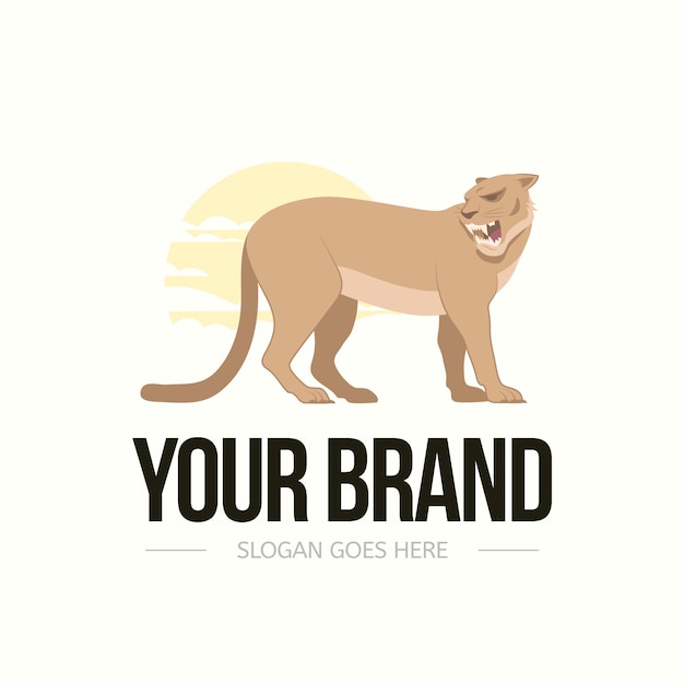 Free Vector cougar branding logo template