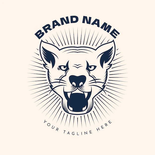 Free Vector cougar branding logo template