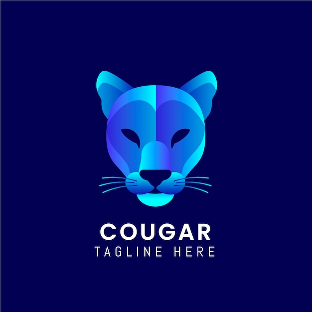 Free Vector cougar branding logo template