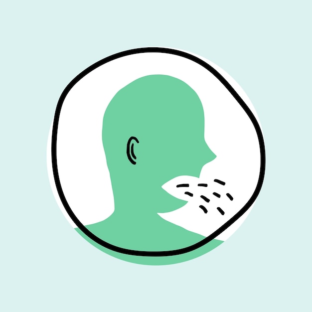 Free Vector coughing man with coronavirus symptoms icon vector