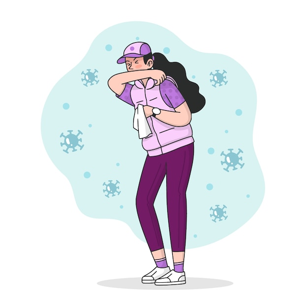 Free Vector coughing person flat design