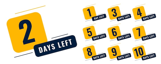 Free Vector countdown big date announcement template with number of days left badge