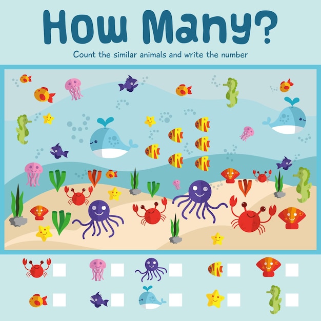 Free vector counting game for kids