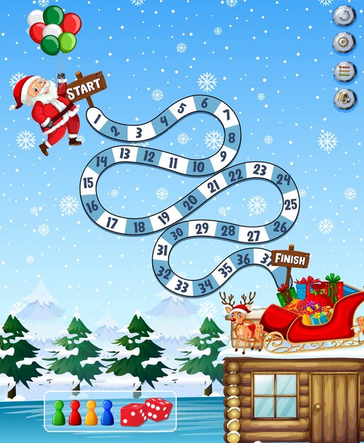 Free Vector counting game template in christmas theme