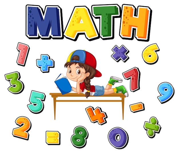 Counting number 0 to 9 and math symbols