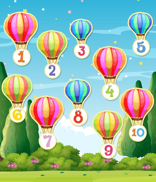 Free Vector counting numbers 1 to 10 for kids