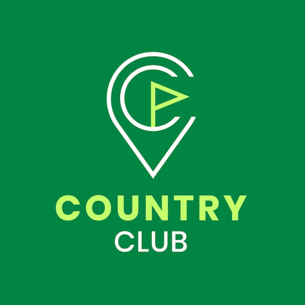 Country golf club logo template, professional business graphic vector