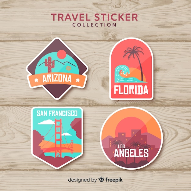 Free Vector country sticker collection