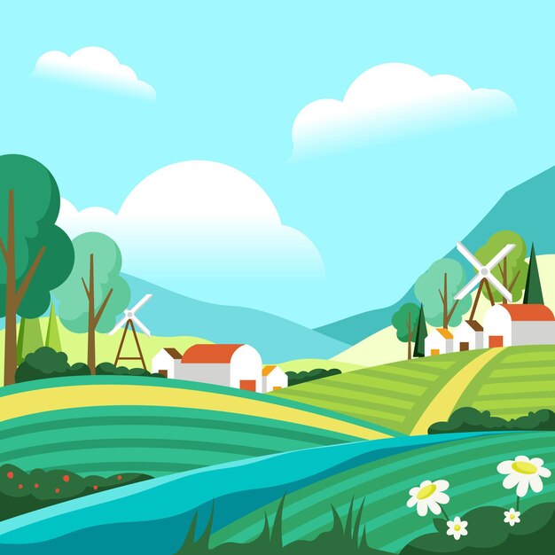 Countryside landscape concept