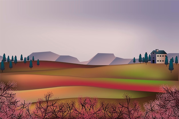 Free vector countryside landscape