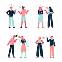 Free vector couple conflicts illustration concept