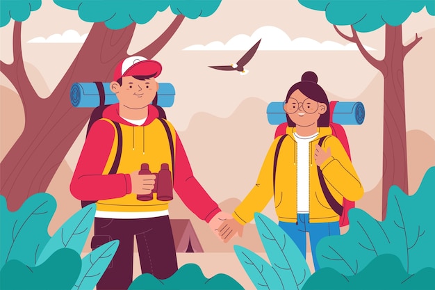 Couple exploring together new destinations