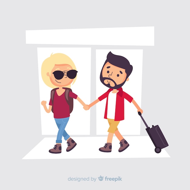 Free Vector couple going on a trip background