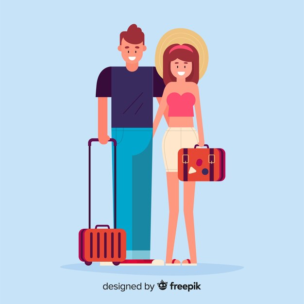 Couple going on a trip background