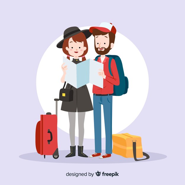 Couple going on a trip background