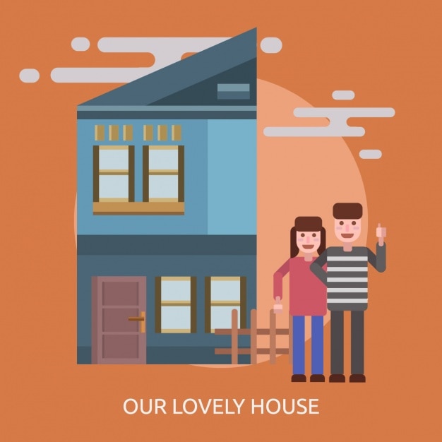 Free Vector a couple in a house