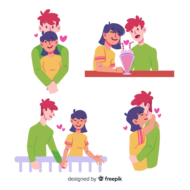 Couple illustration on a date