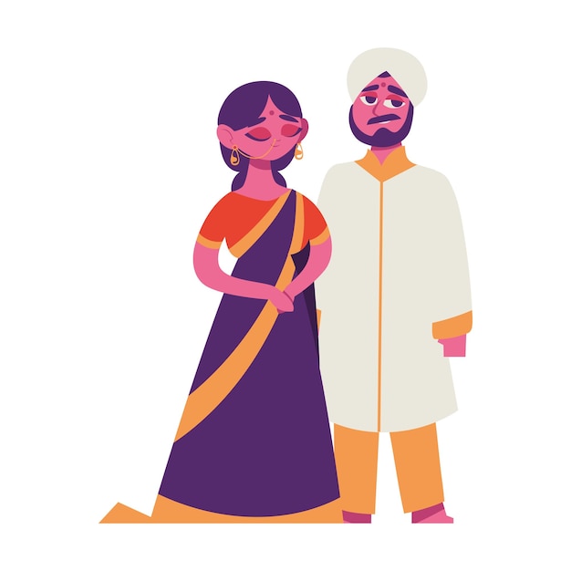 couple of india icon isolated