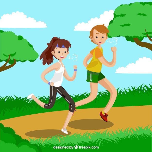 Free Vector couple running