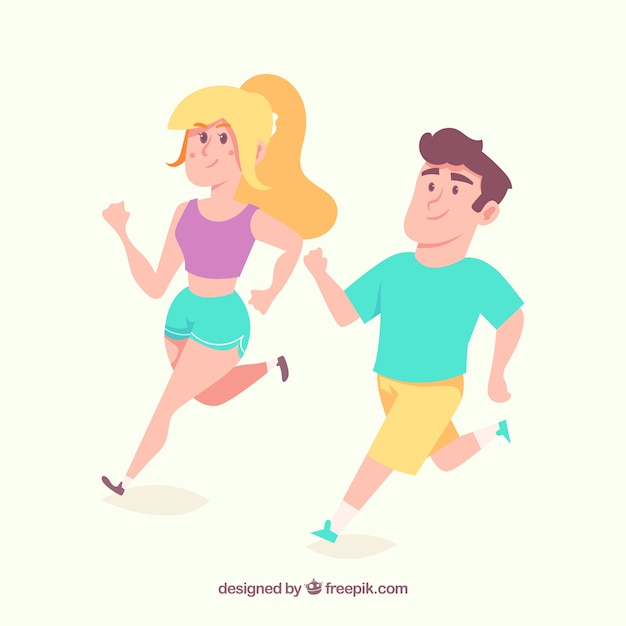 Couple running