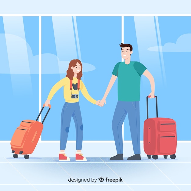 Couple traveling background