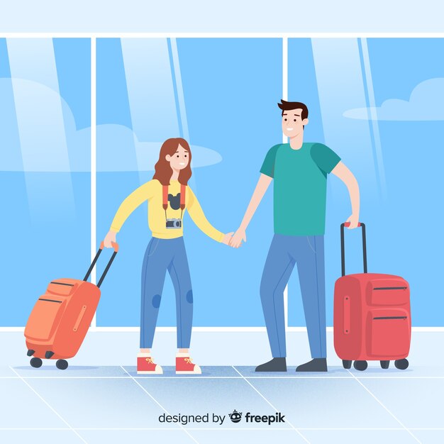 Couple traveling background