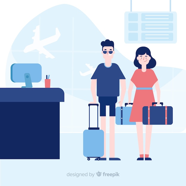 Couple traveling background