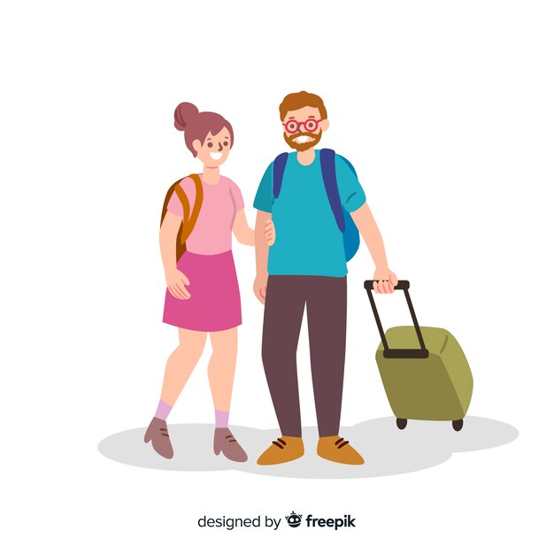 Couple traveling