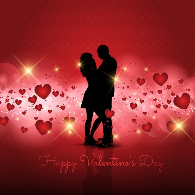 Free Vector a couple with hearts