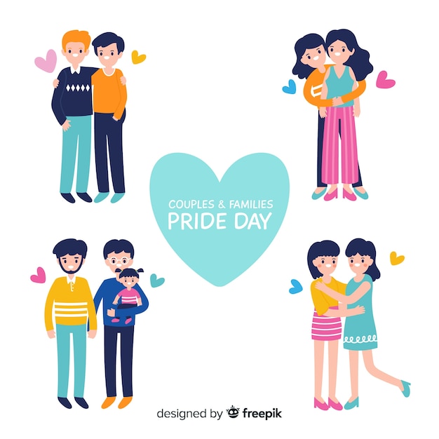 Couples and families of the pride day