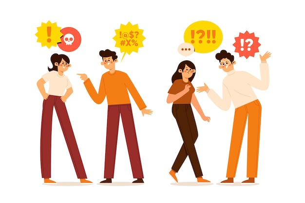 Free Vector couples having relationship problems