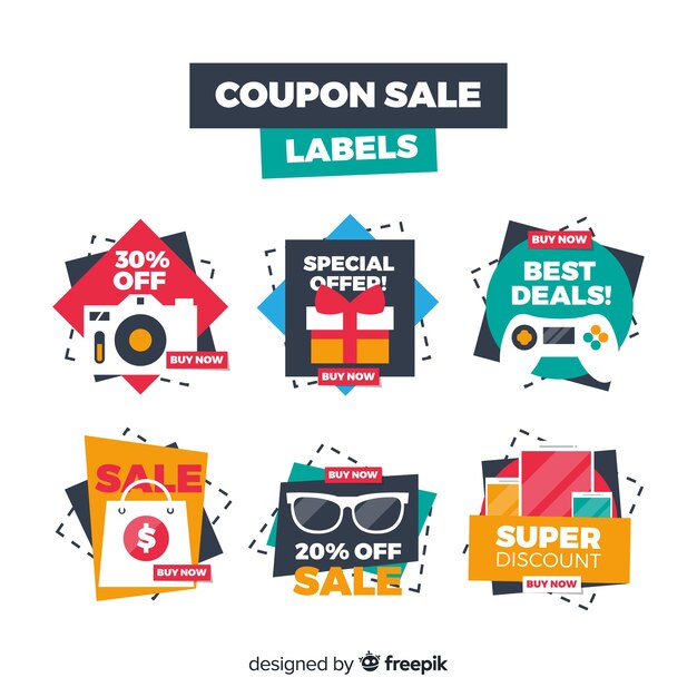 Coupon sale label set