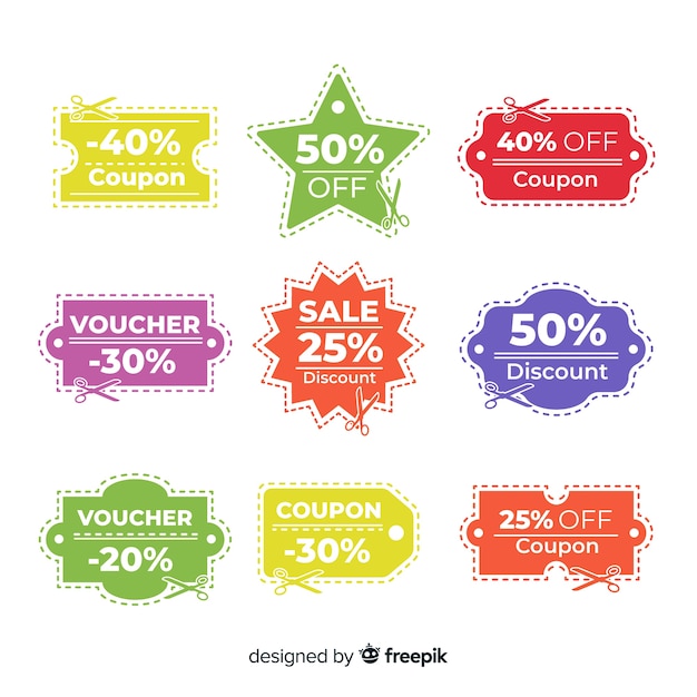 Coupon sale label set