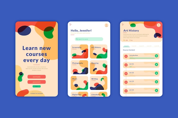 Course app interface concept