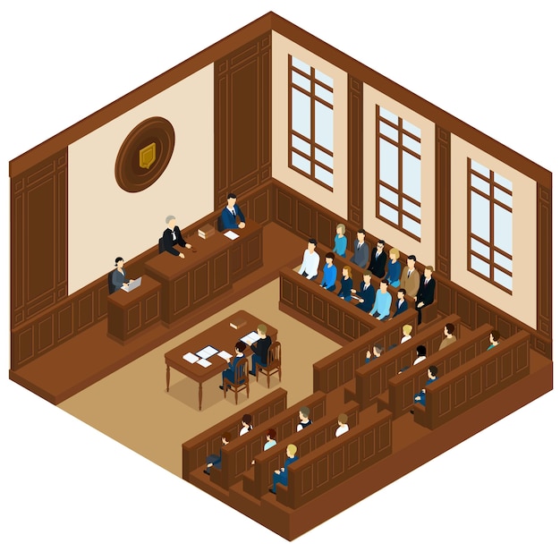 Free Vector court session isometric