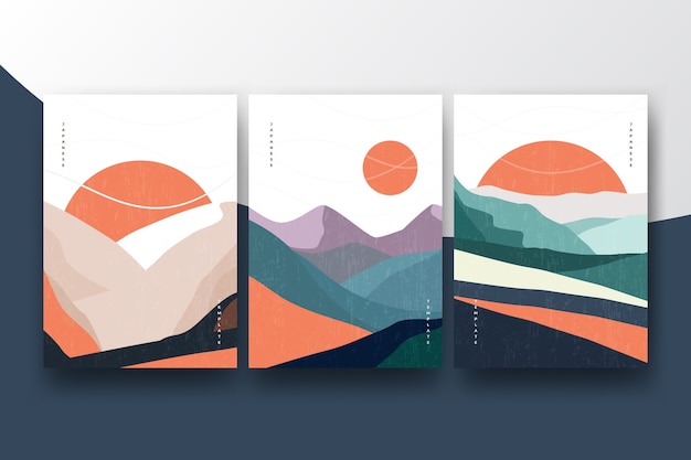 Cover collection with minimalist japanese theme