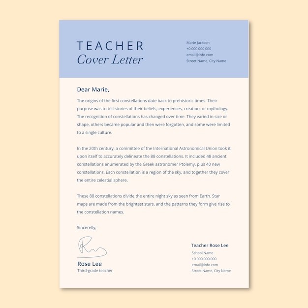 Free vector cover letter template design