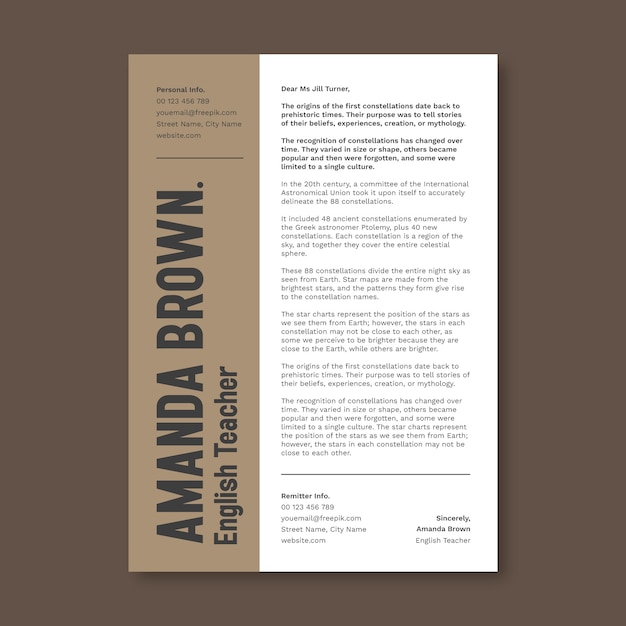 Cover letter template design