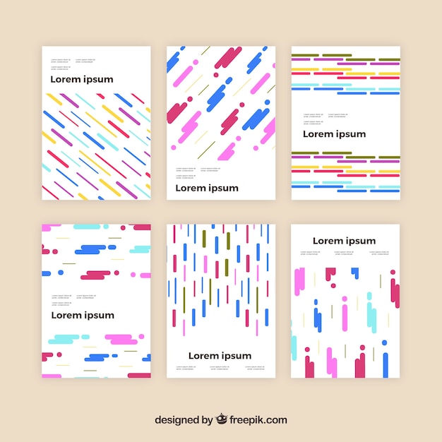 Cover template collection with geometric style