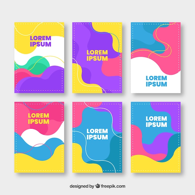 Cover template collection with organic shapes