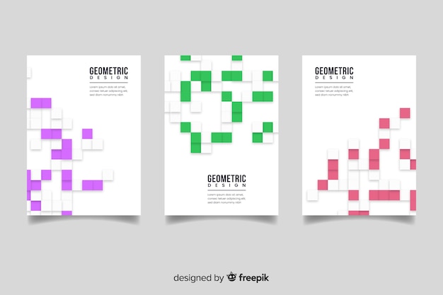 Cover template with geometric design set